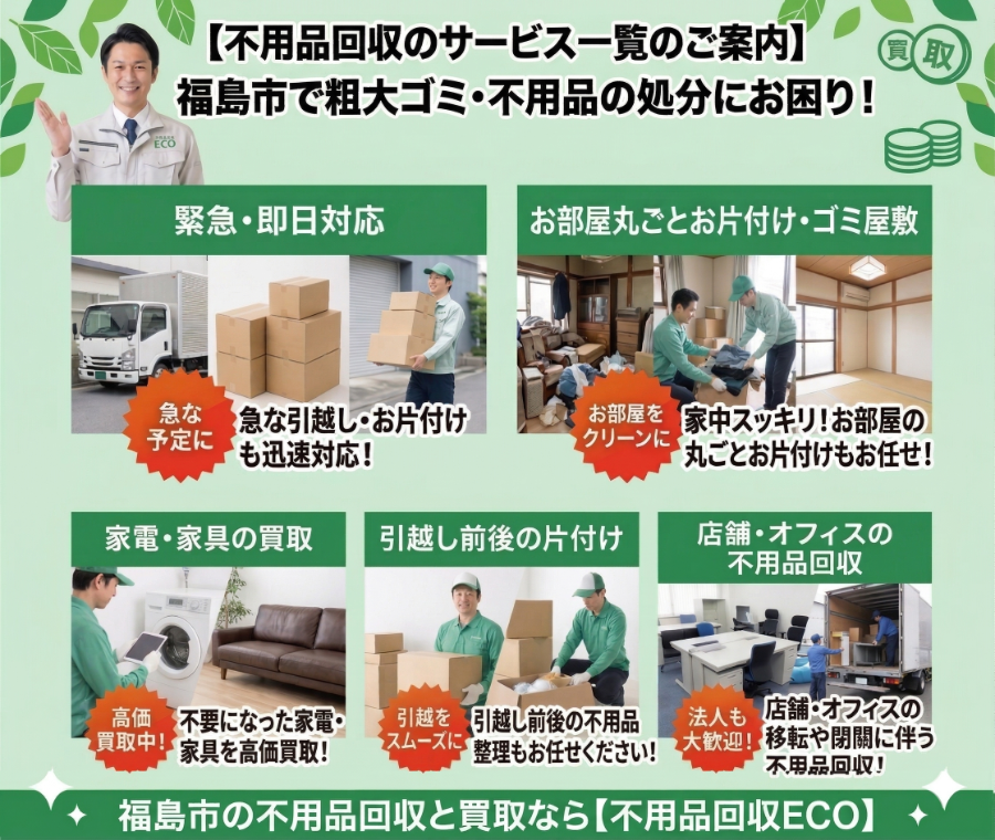 不用品回収のサービス案内